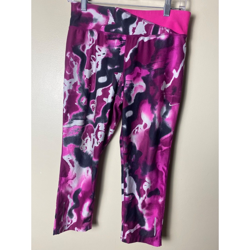 Nike Dri-FIT Women's Capri Leggings M Pink Abstract
